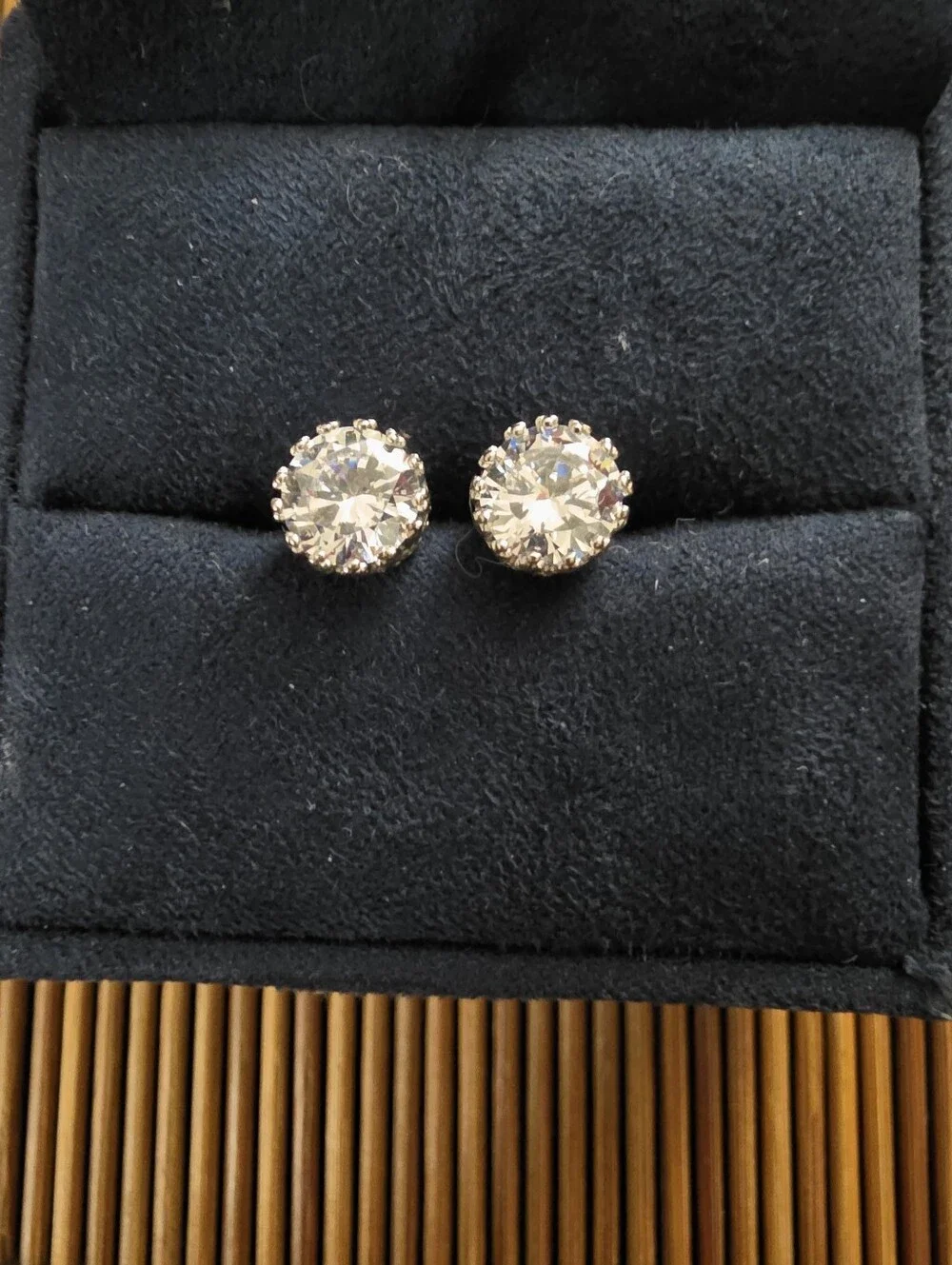 925 Silver CZ Stud Earrings (Vintage)
